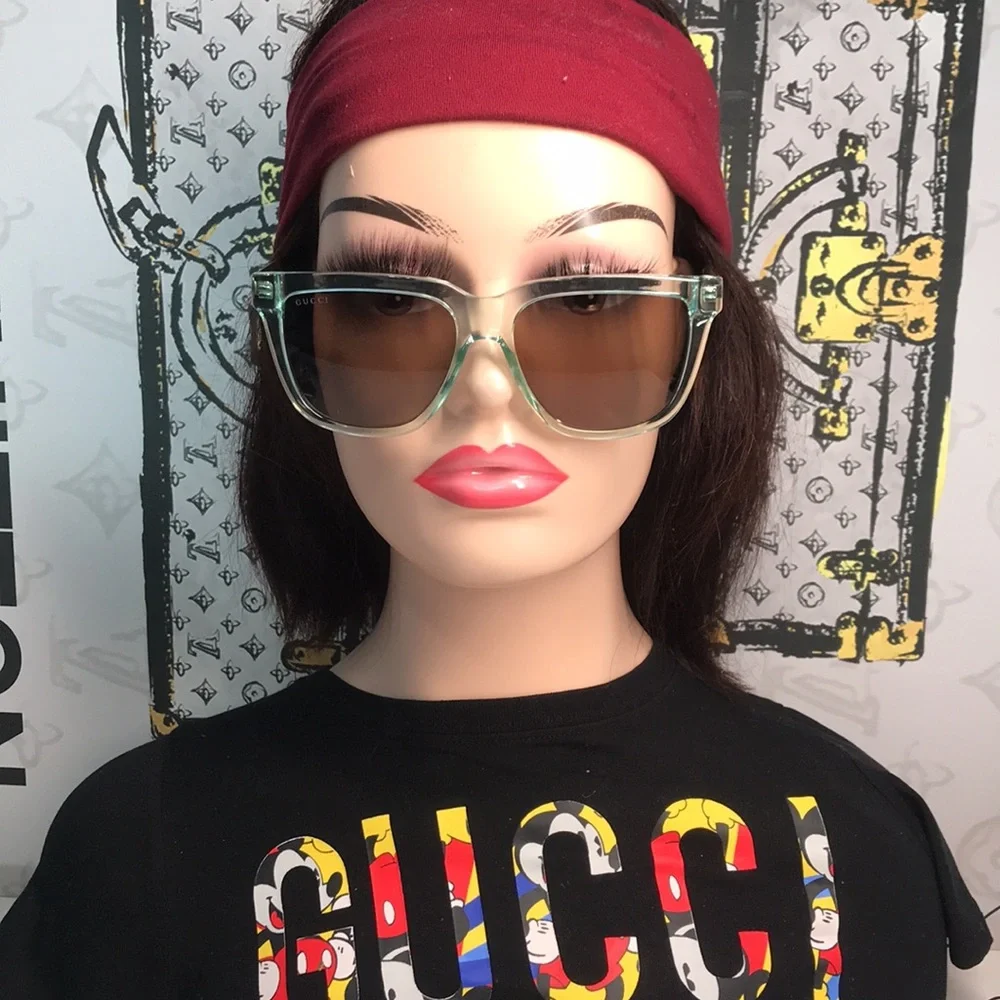 ✨ Brand New Gucci GG0976S 002 Sunglasses – Green Mint with Brown Lenses ✨ - Picture 4 of 12